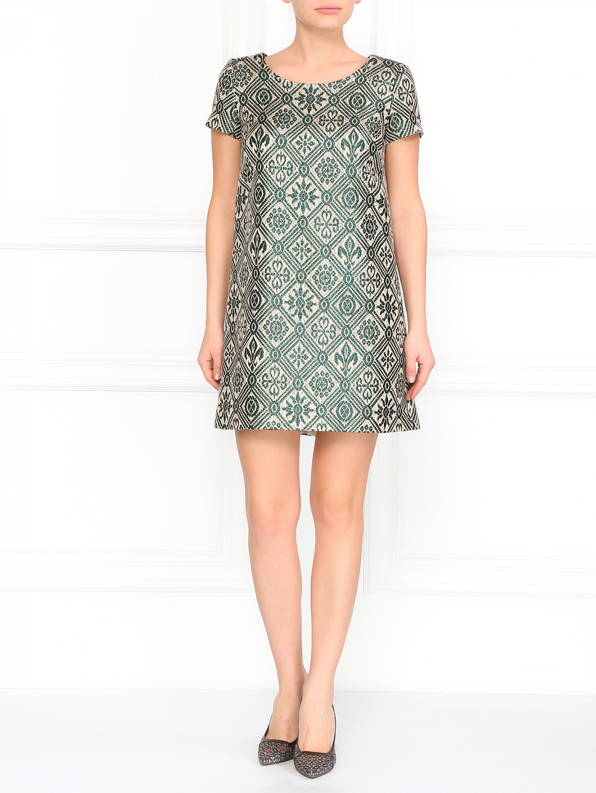 Мини-платье с принтом Vanda Catucci  –  Модель Общий вид  – Цвет:  Зеленый