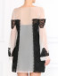 Мини-платье из шелка с вставками из контрастного кружева Alberta Ferretti  –  Модель Верх-Низ1