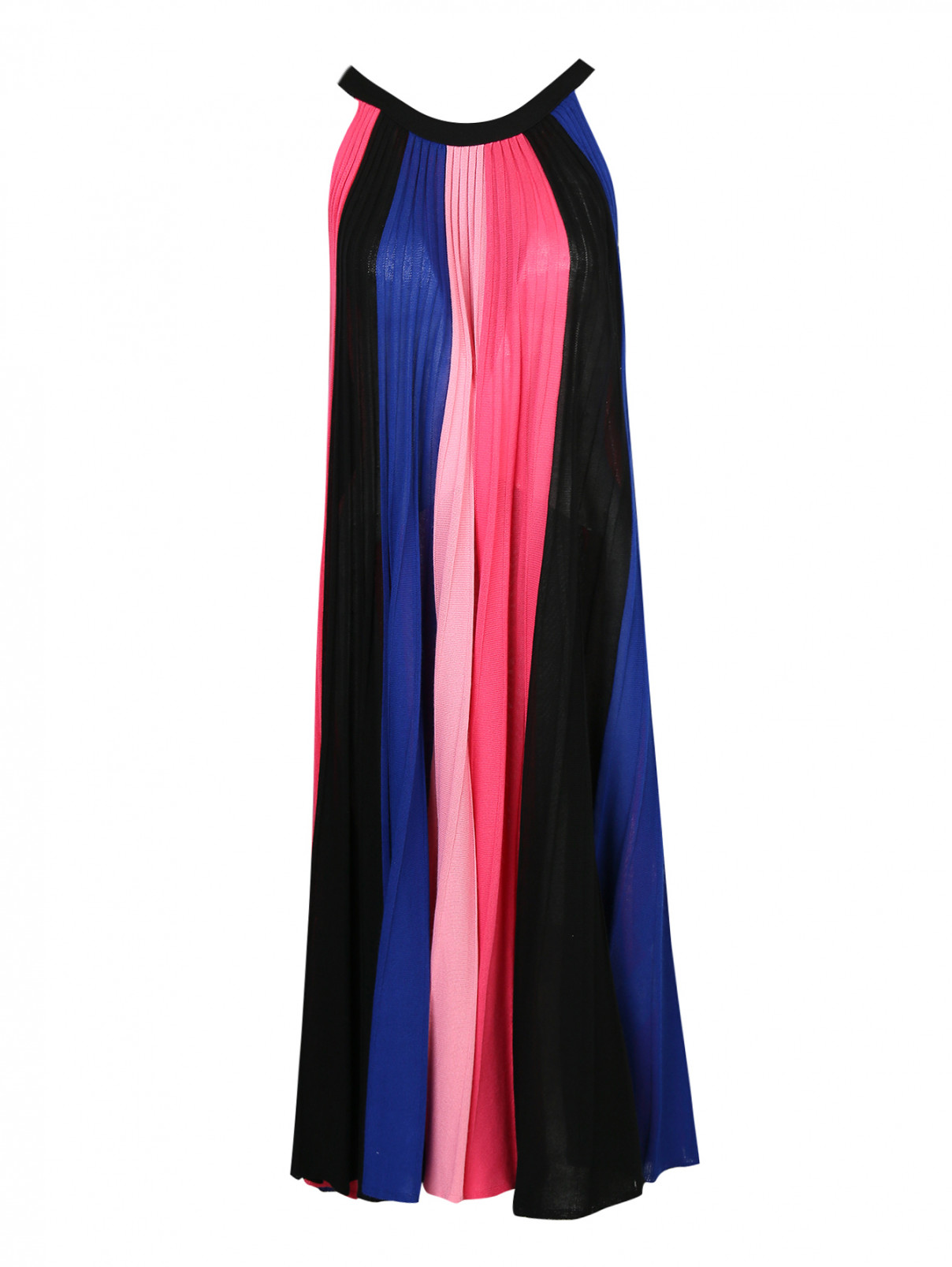Платье миди плиссированное с подъюбником Max&Co  –  Общий вид  – Цвет:  Мультиколор