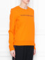 Свитшот из хлопка с принтом Calvin Klein  –  МодельВерхНиз