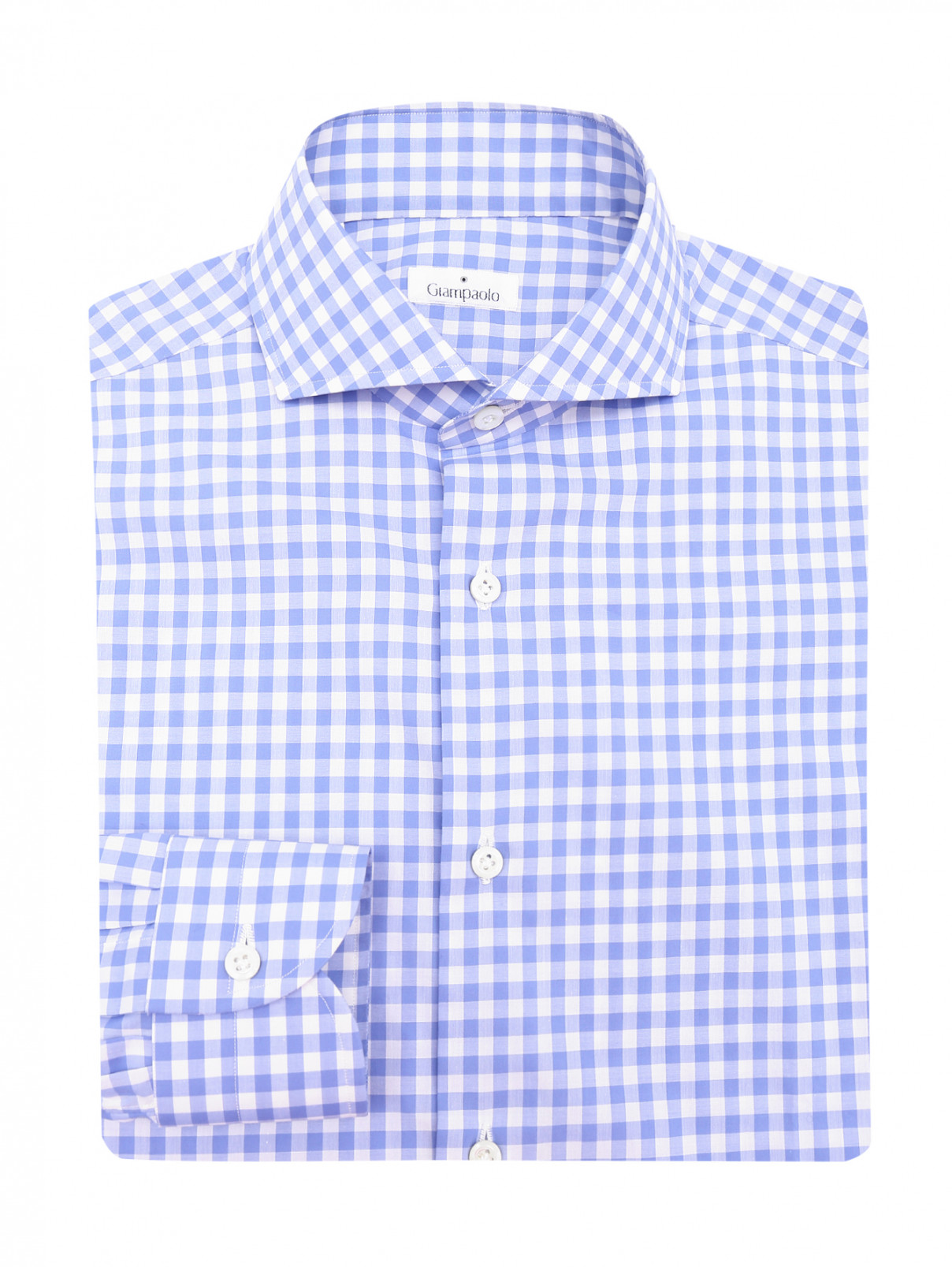 Рубашка из хлопка с узором "клетка" Giampaolo  –  Общий вид  – Цвет:  Узор