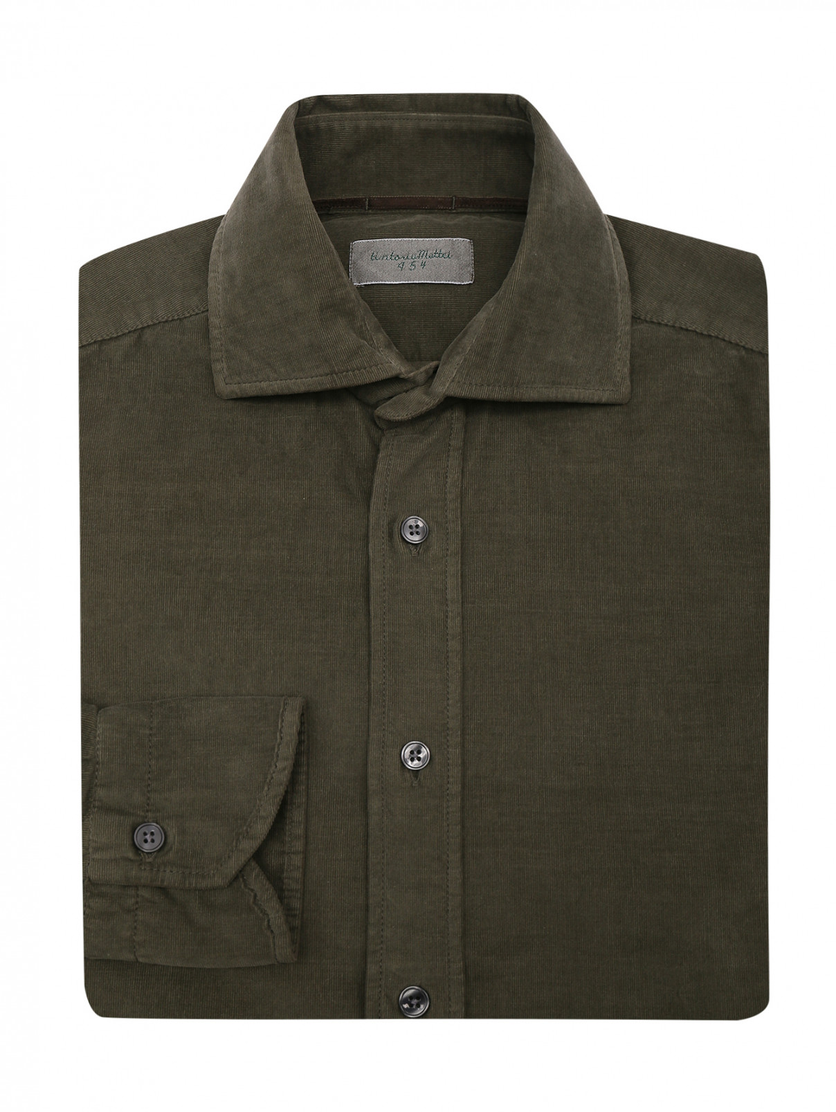 Вельветовая рубашка из хлопка Tintoria Mattei  –  Общий вид  – Цвет:  Зеленый