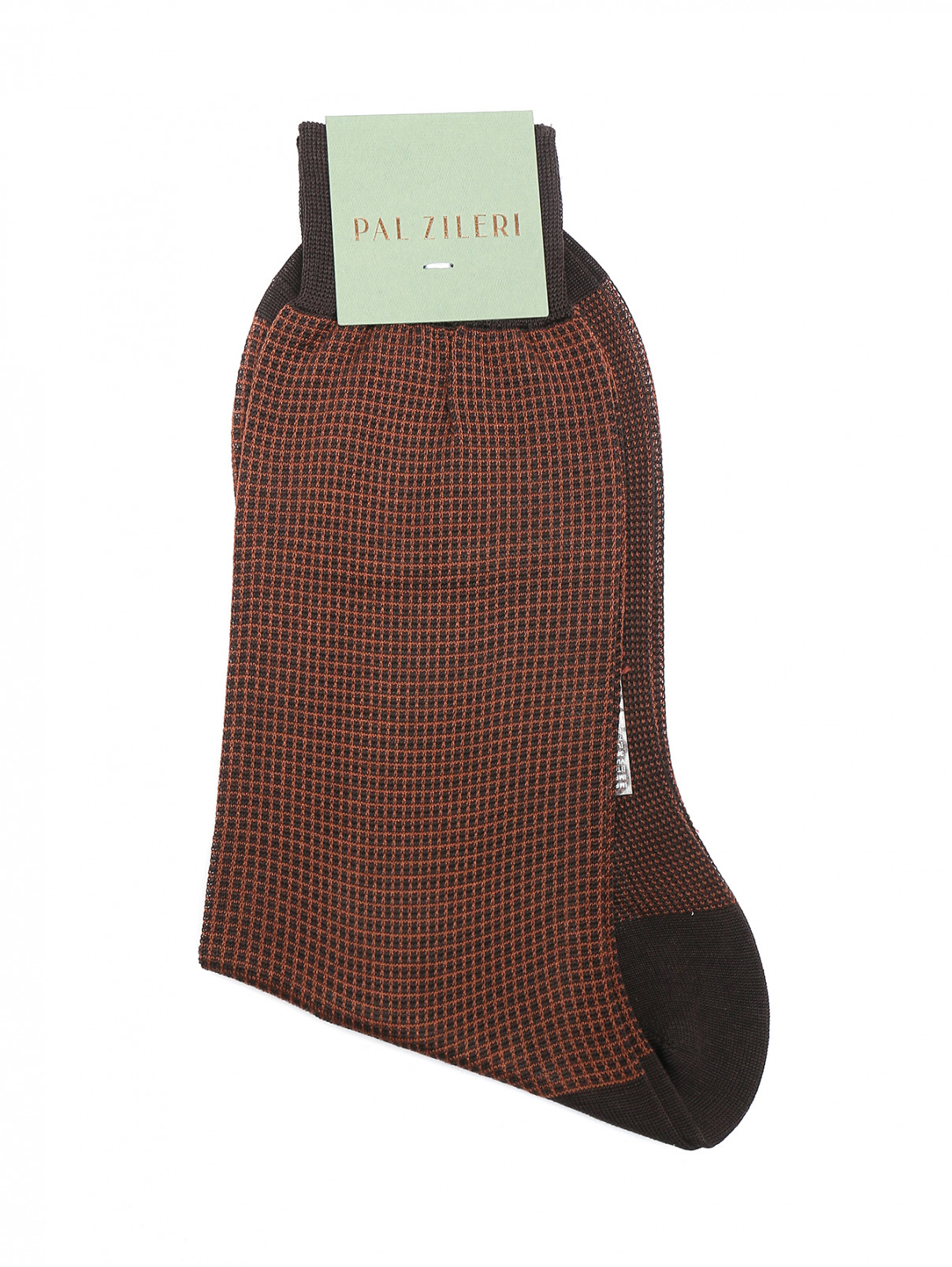 Носки из хлопка с узором Pal Zileri  –  Общий вид  – Цвет:  Коричневый