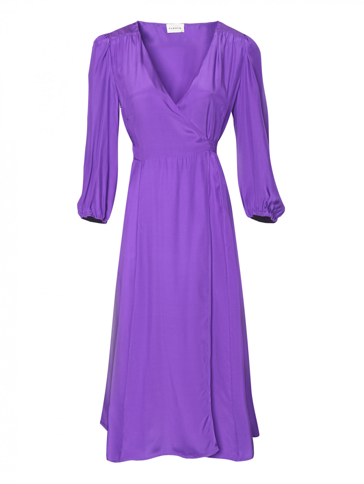 Платье на запах с поясом P.A.R.O.S.H.  –  Общий вид  – Цвет:  Фиолетовый