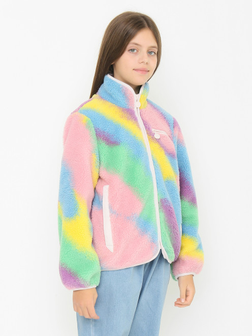 Куртка из искуственного цветного меха - МодельВерхНиз