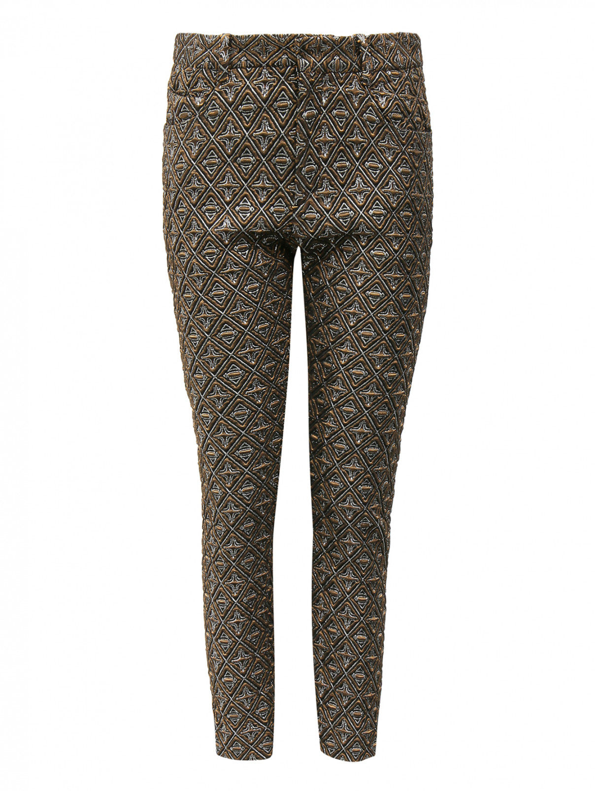 Укороченные брюки с абстрактным узором и фактурой N21  –  Общий вид  – Цвет:  Узор