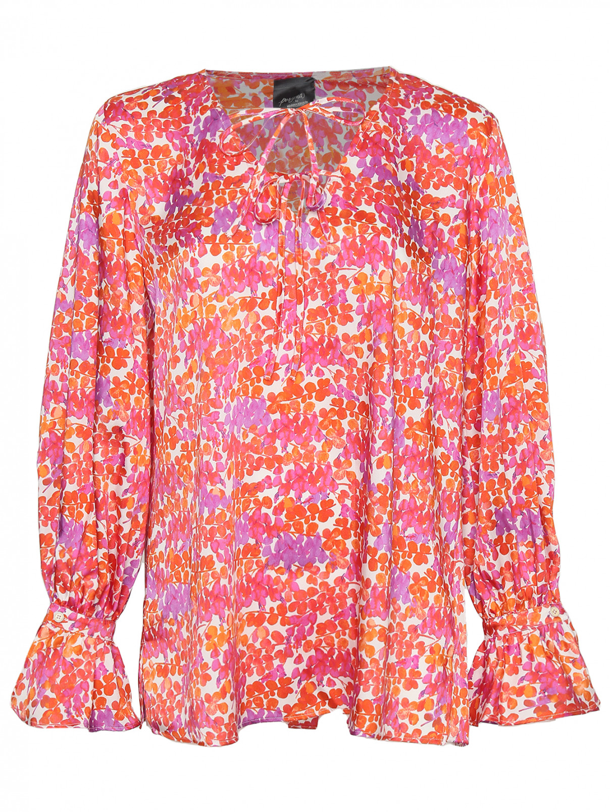 Блуза свободного кроя с узором Persona by Marina Rinaldi  –  Общий вид  – Цвет:  Узор