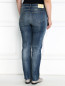 Узкие джинсы из потертого денима, декорированные кристаллами Marina Sport  –  Модель Верх-Низ1