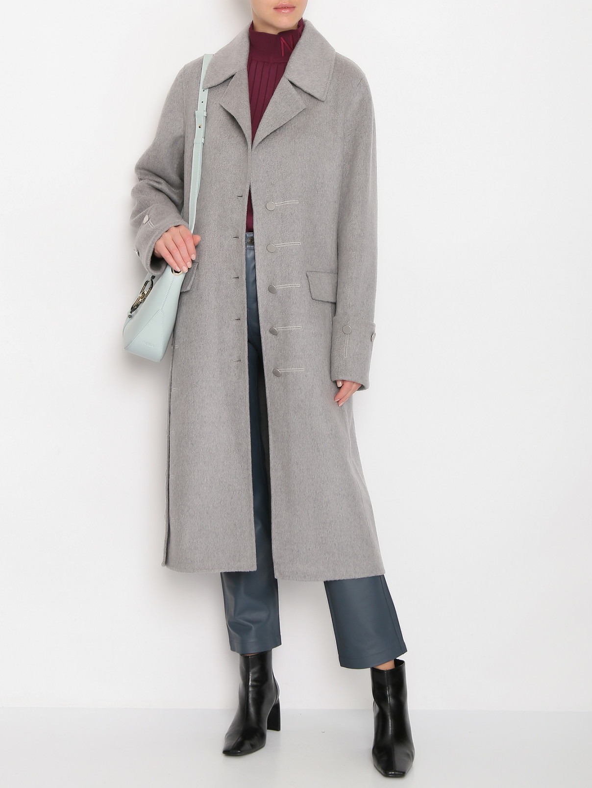 Пальто из шерсти и кашемира J.W. Anderson  –  МодельОбщийВид  – Цвет:  Серый