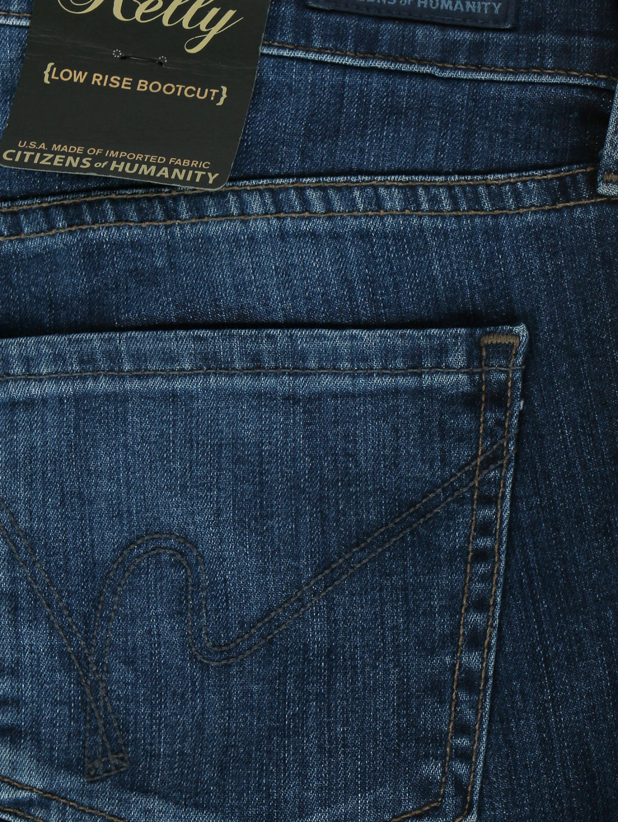 Расклешенные джинсы с низкой посадкой Citizens of Humanity  –  Деталь  – Цвет:  Синий