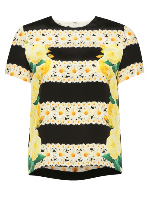 Блуза с цветочным узором из шелка - Общий вид