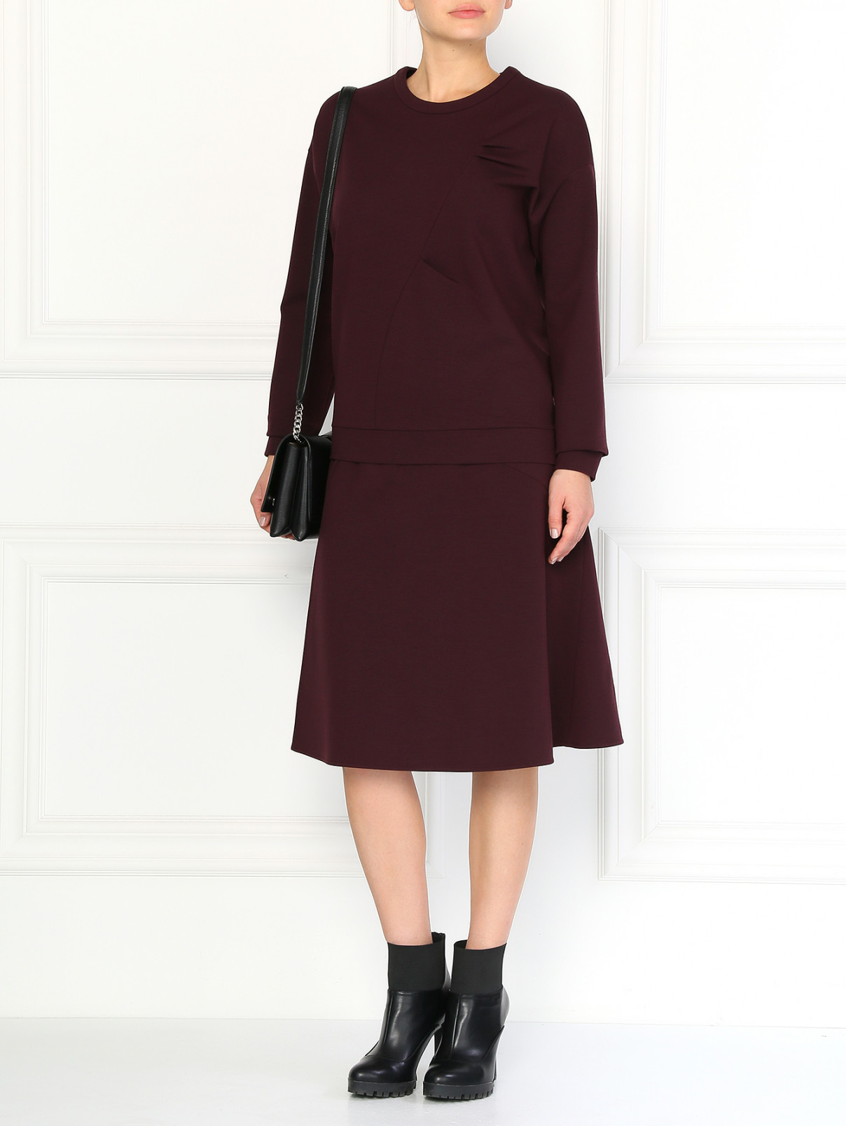 Свитшот из плотной шерсти Jil Sander  –  Модель Общий вид  – Цвет:  Красный