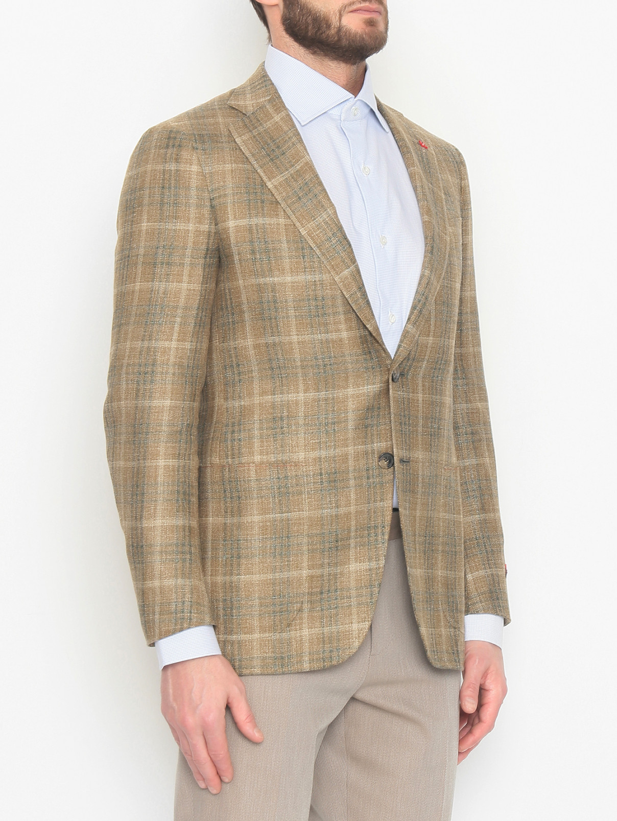 Пиджак Isaia  –  МодельВерхНиз  – Цвет:  Бежевый