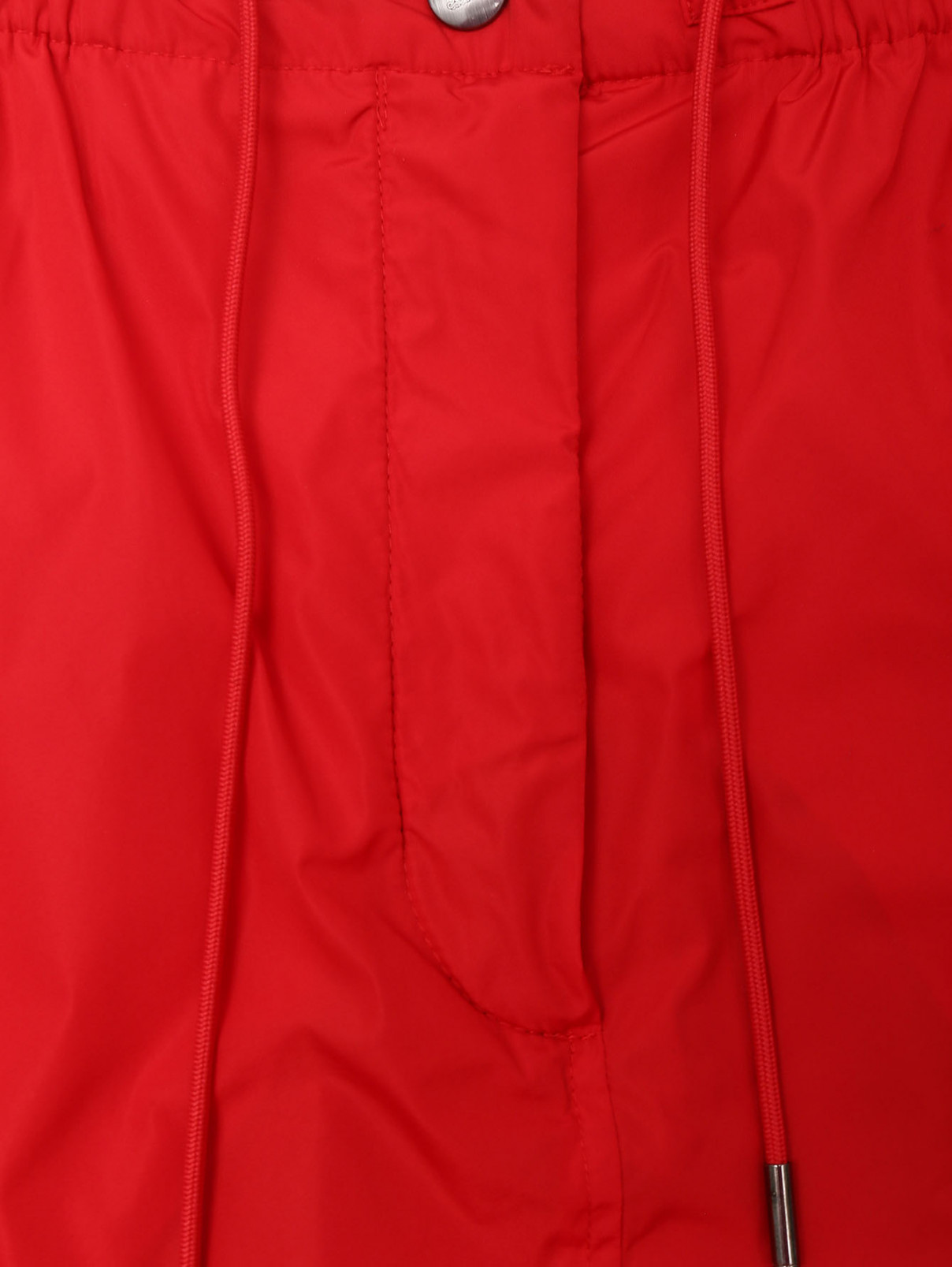 Однотонная юбка из нейлона на резинке с карманами Max Mara  –  Деталь1  – Цвет:  Красный