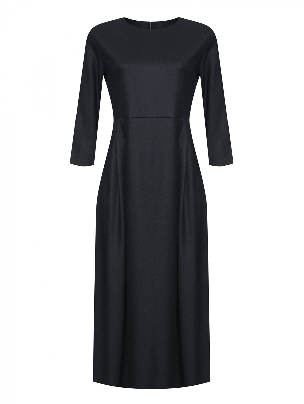 Платье из шерсти с завышенной талией Max Mara  –  Общий вид  – Цвет:  Черный