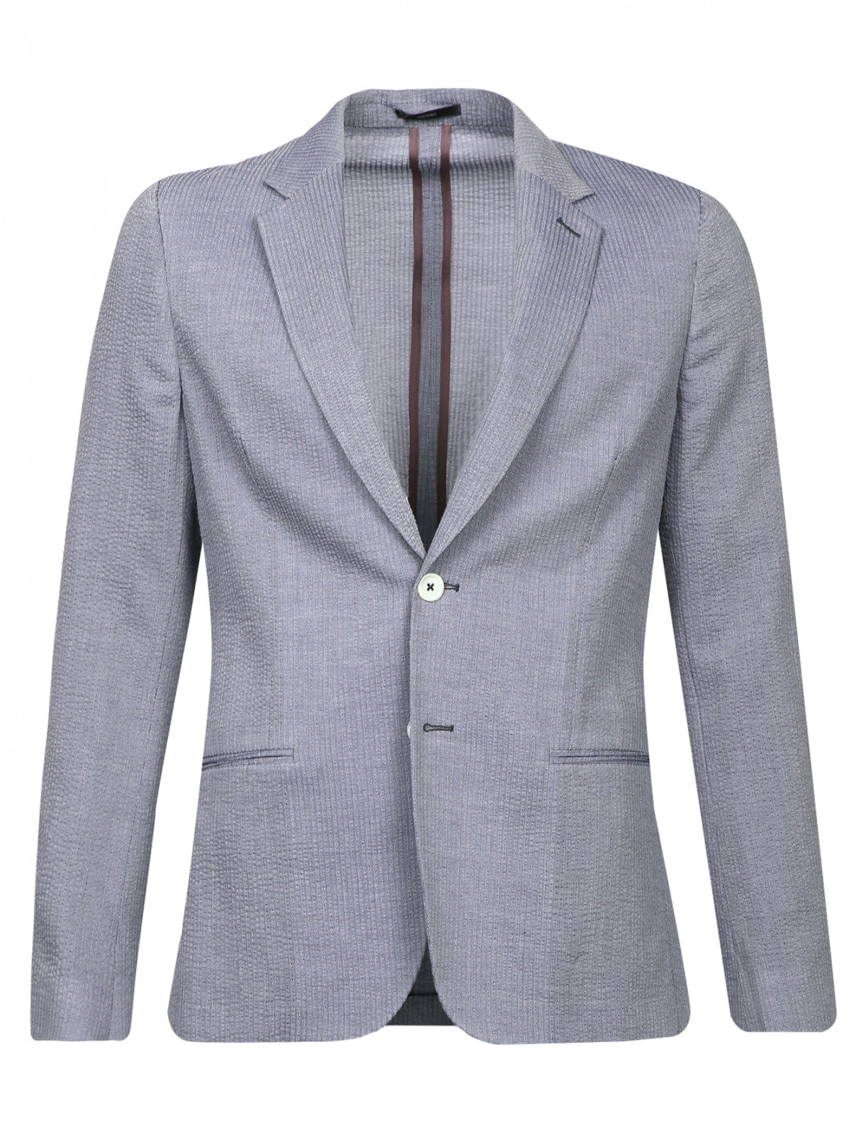 Пиджак из фактурного хлопка Paul Smith  –  Общий вид  – Цвет:  Серый