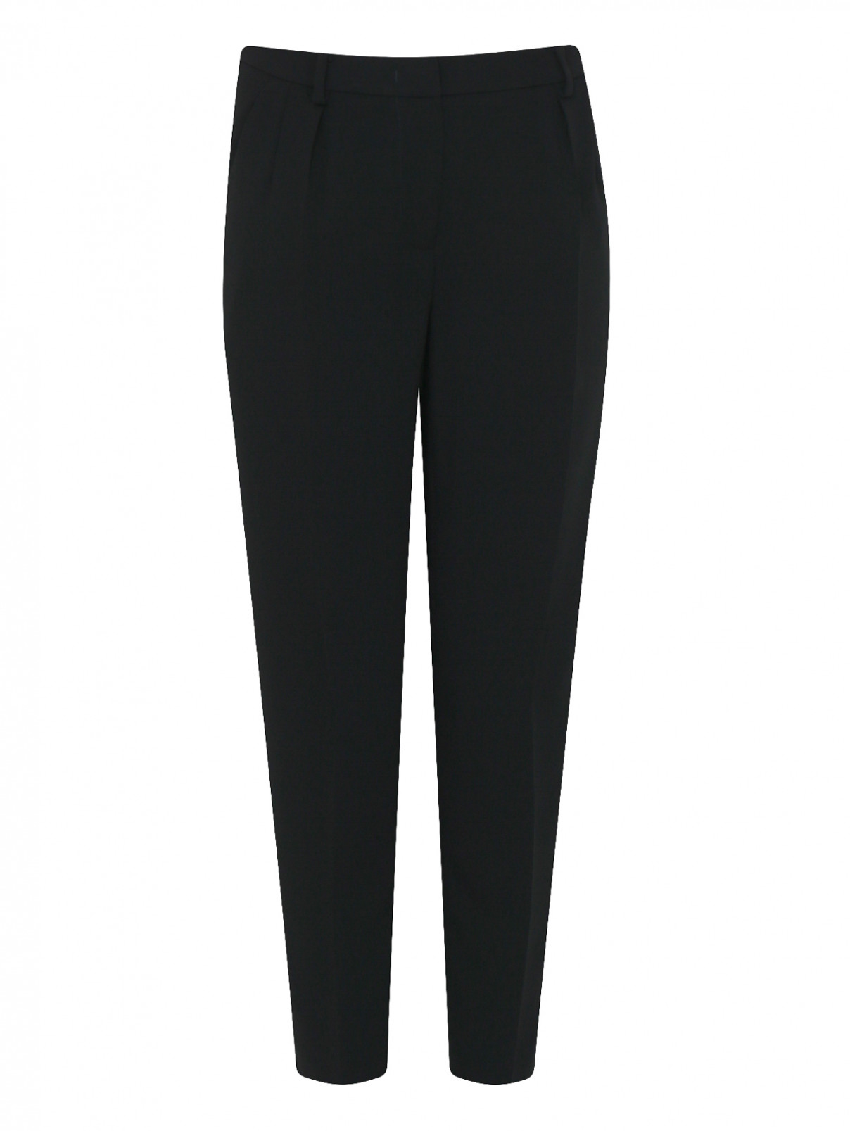 Укороченные брюки с карманами Max Mara  –  Общий вид  – Цвет:  Черный