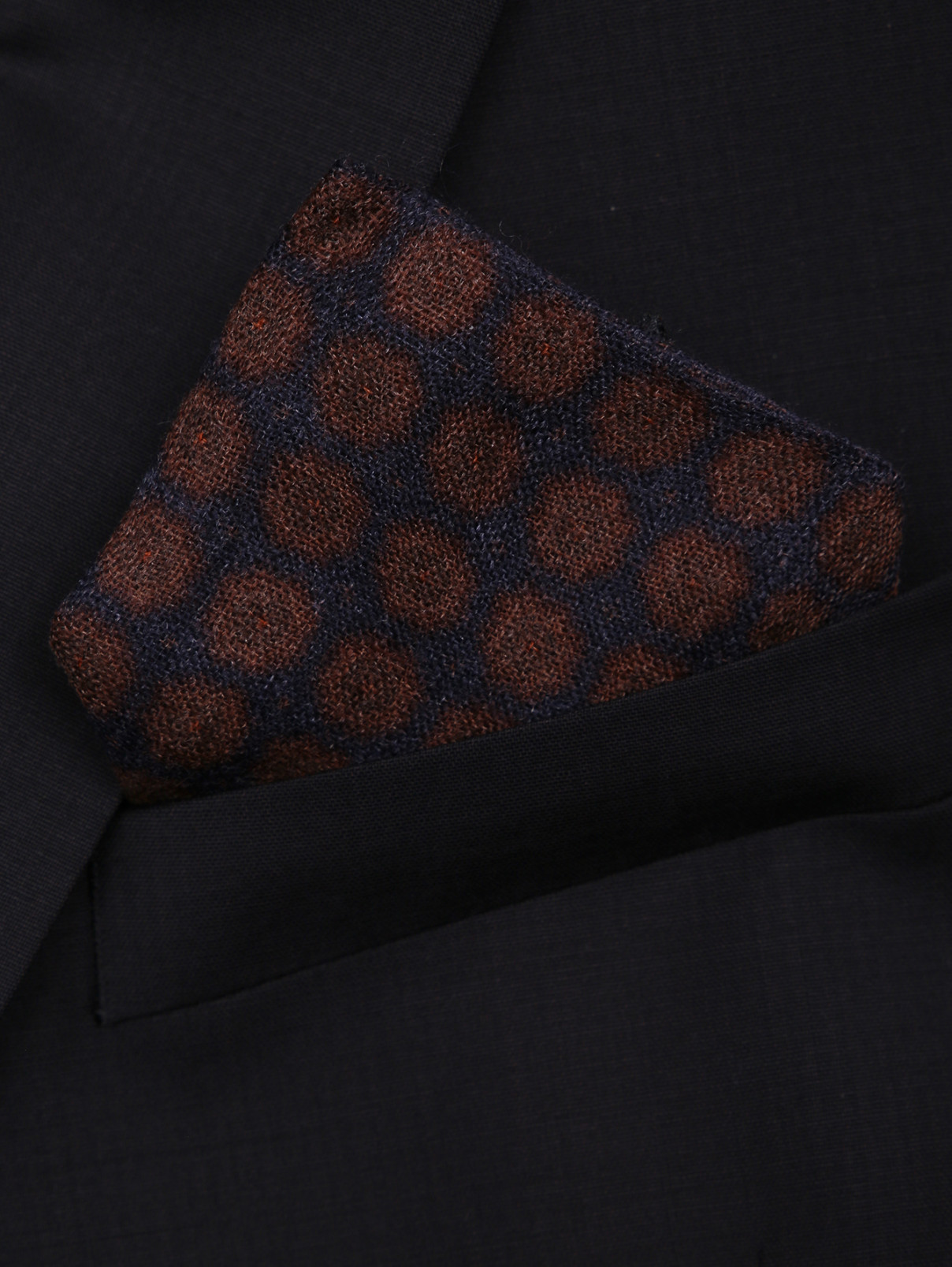 Платок карманный из шерсти с узором LARDINI  –  МодельОбщийВид  – Цвет:  Коричневый
