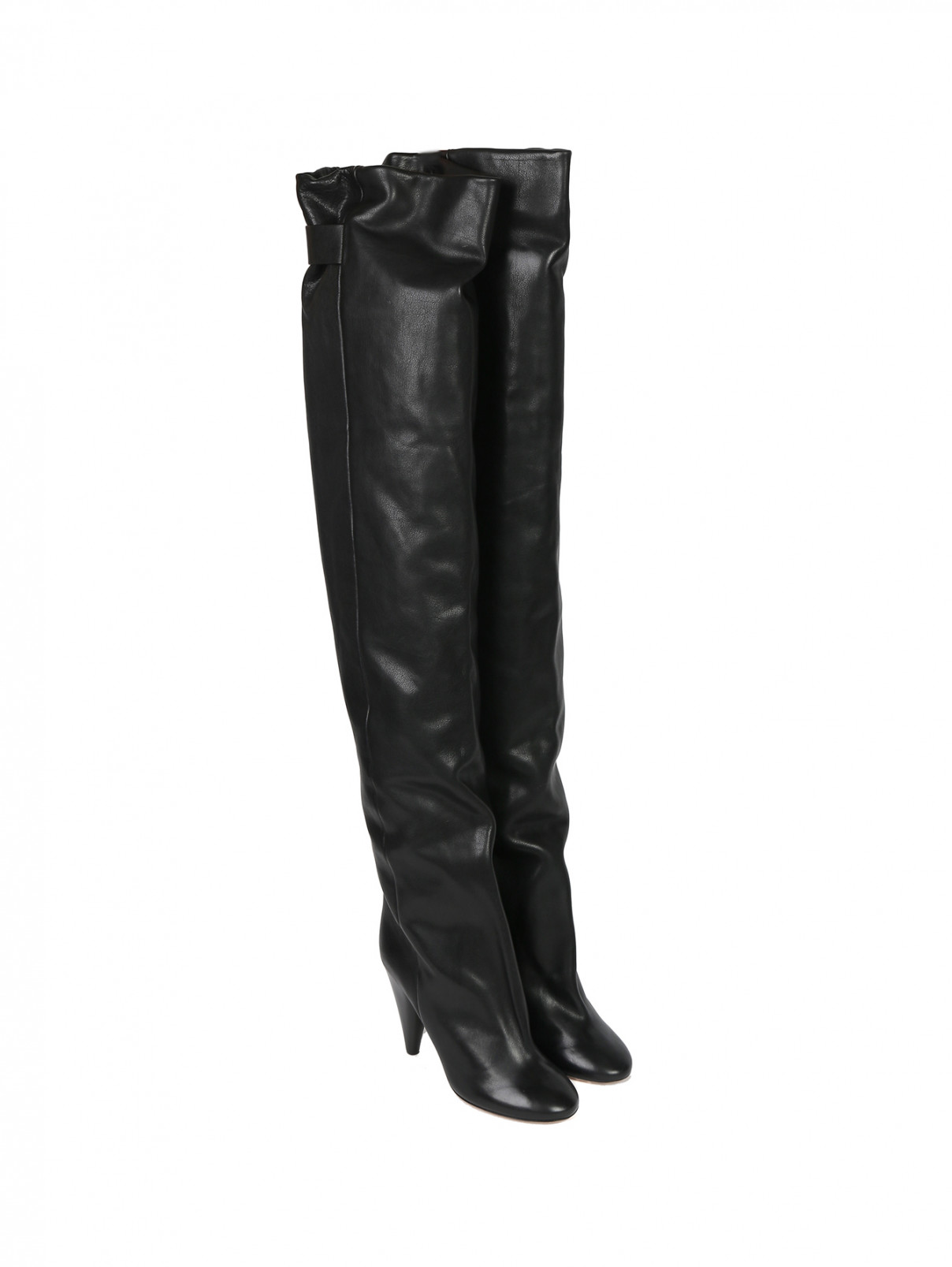 Ботфорты из кожи на высоком каблуке Isabel Marant  –  Общий вид  – Цвет:  Черный