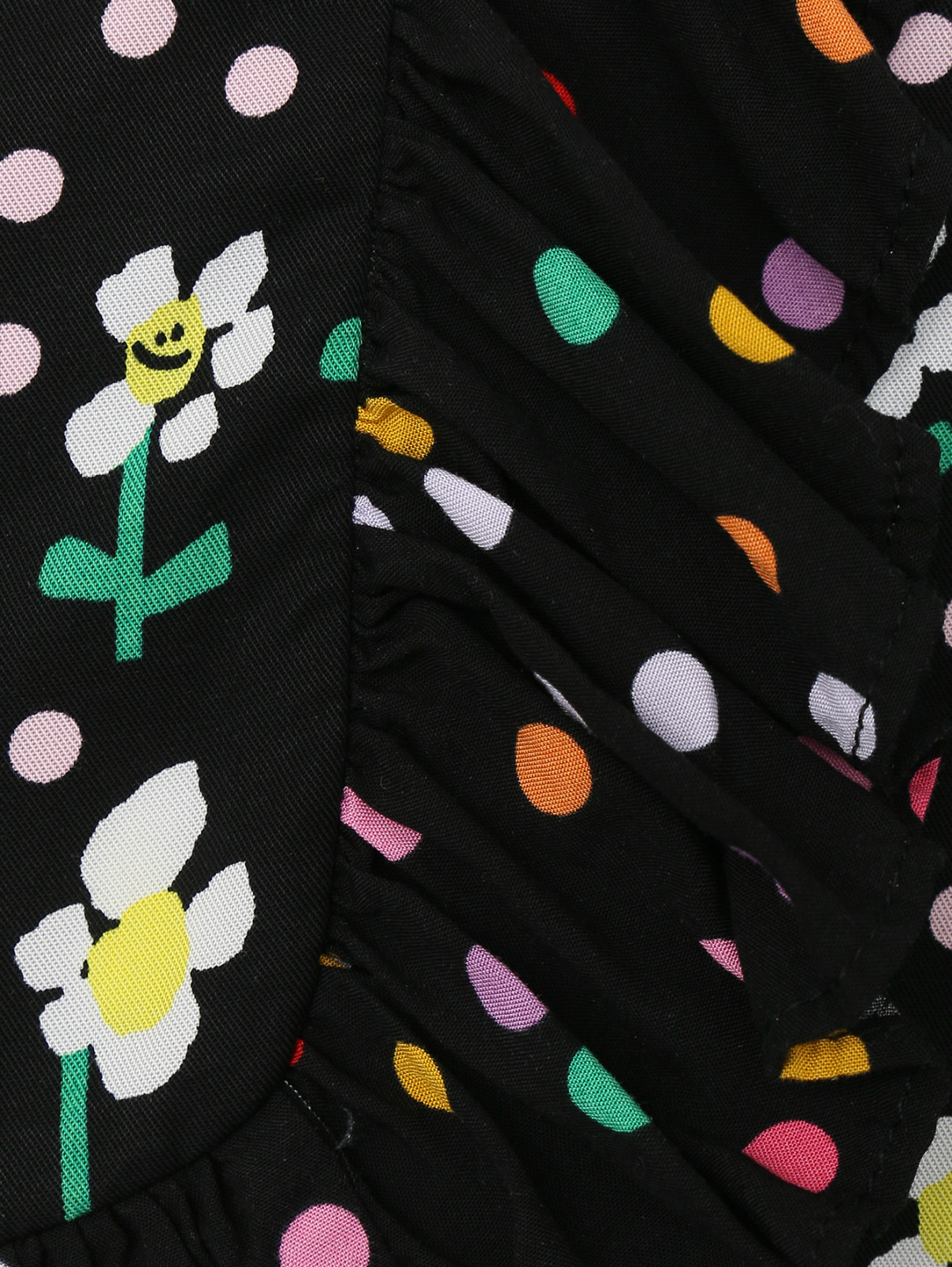 Блуза с цветочным узором и оборками Stella McCartney kids  –  Деталь1  – Цвет:  Узор