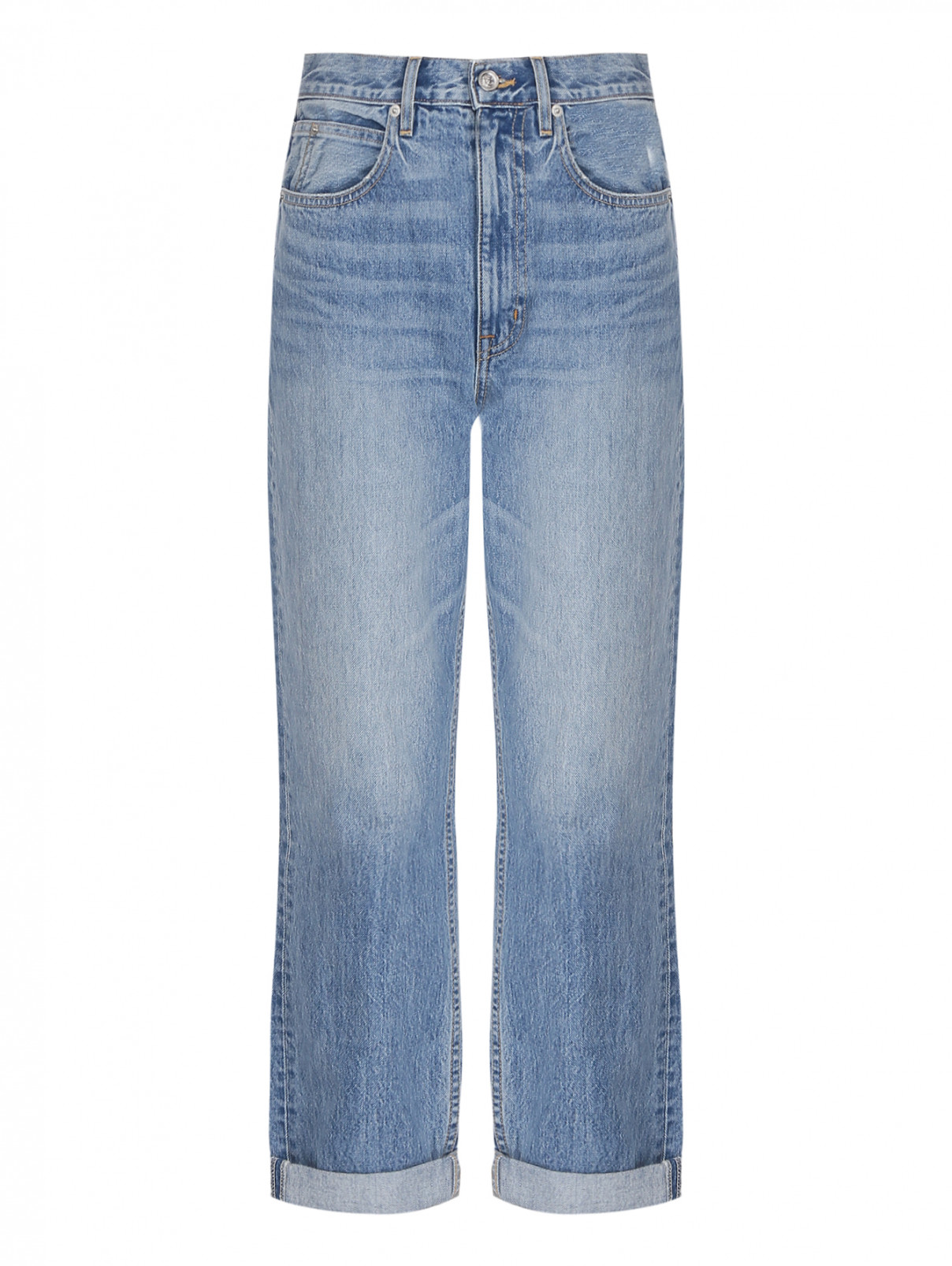Укороченные джинсы из хлопка Slvrlake  –  Общий вид  – Цвет:  Синий