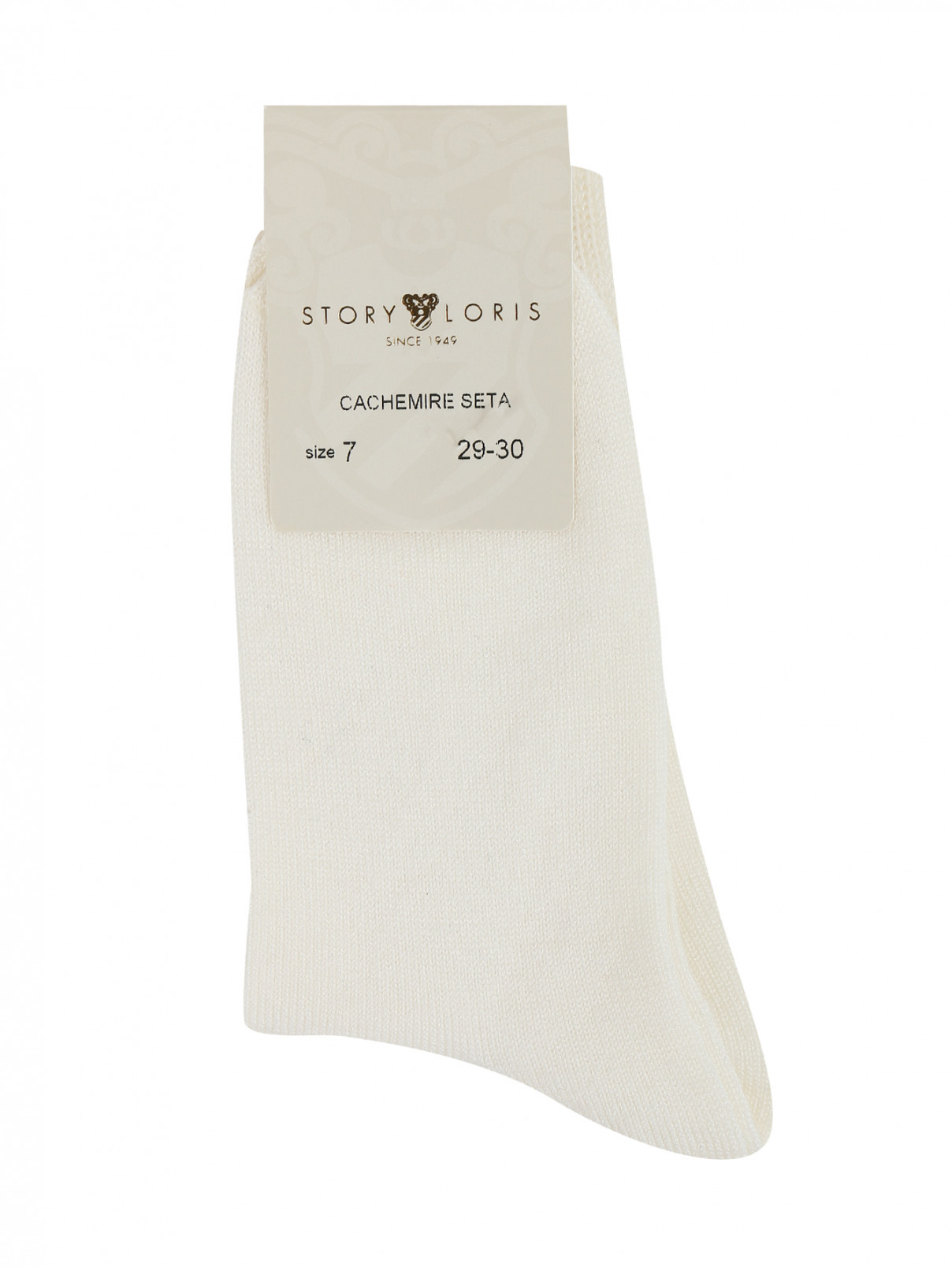 Базовые носки из кашемира и шелка Story Loris  –  Общий вид  – Цвет:  Белый