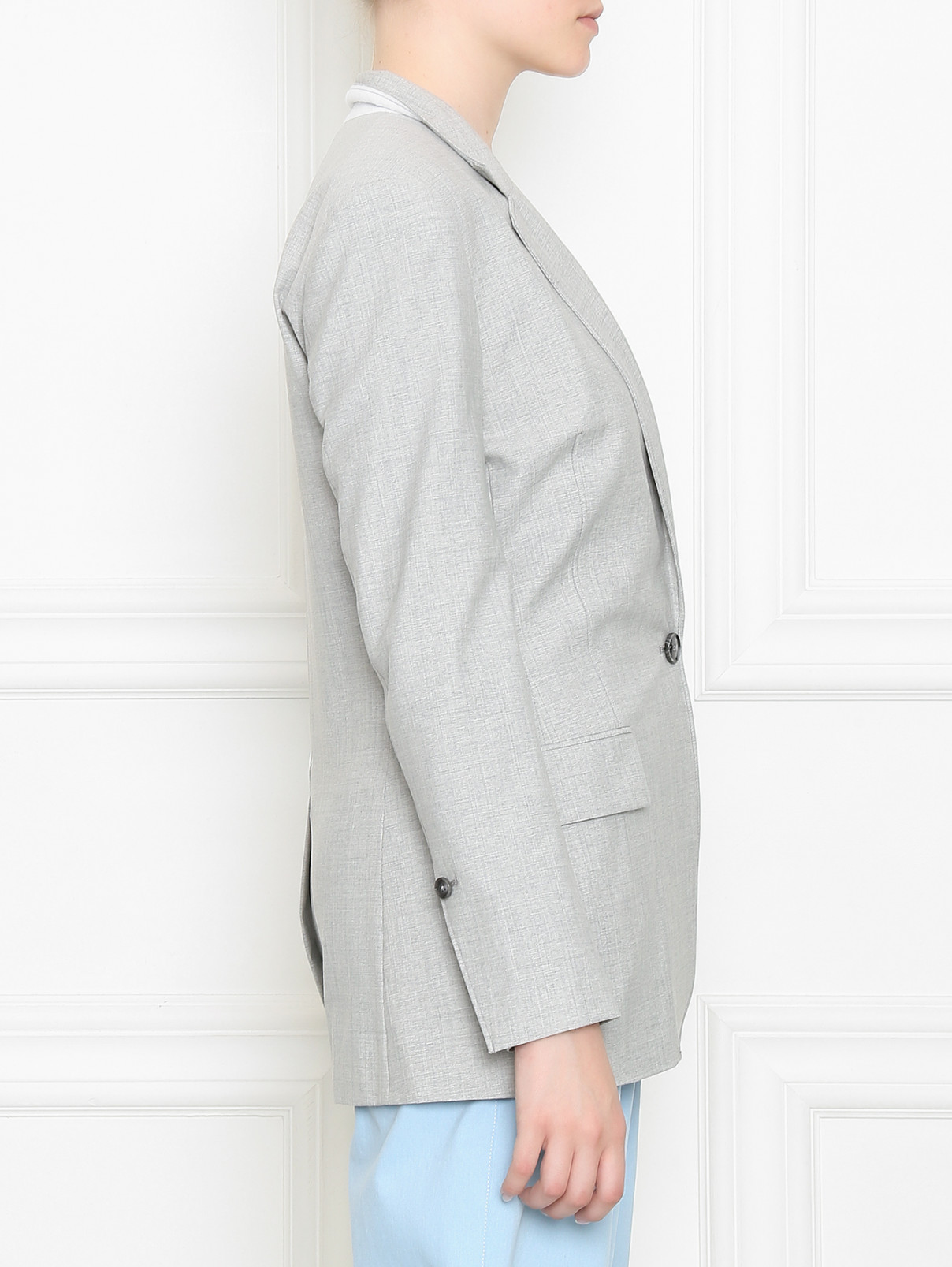 Однобортный жакет из шерсти 3.1 Phillip Lim  –  МодельВерхНиз2  – Цвет:  Серый