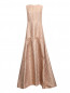 Платье-макси без рукавов из фактурной ткани  с узором Pianoforte  –  Общий вид