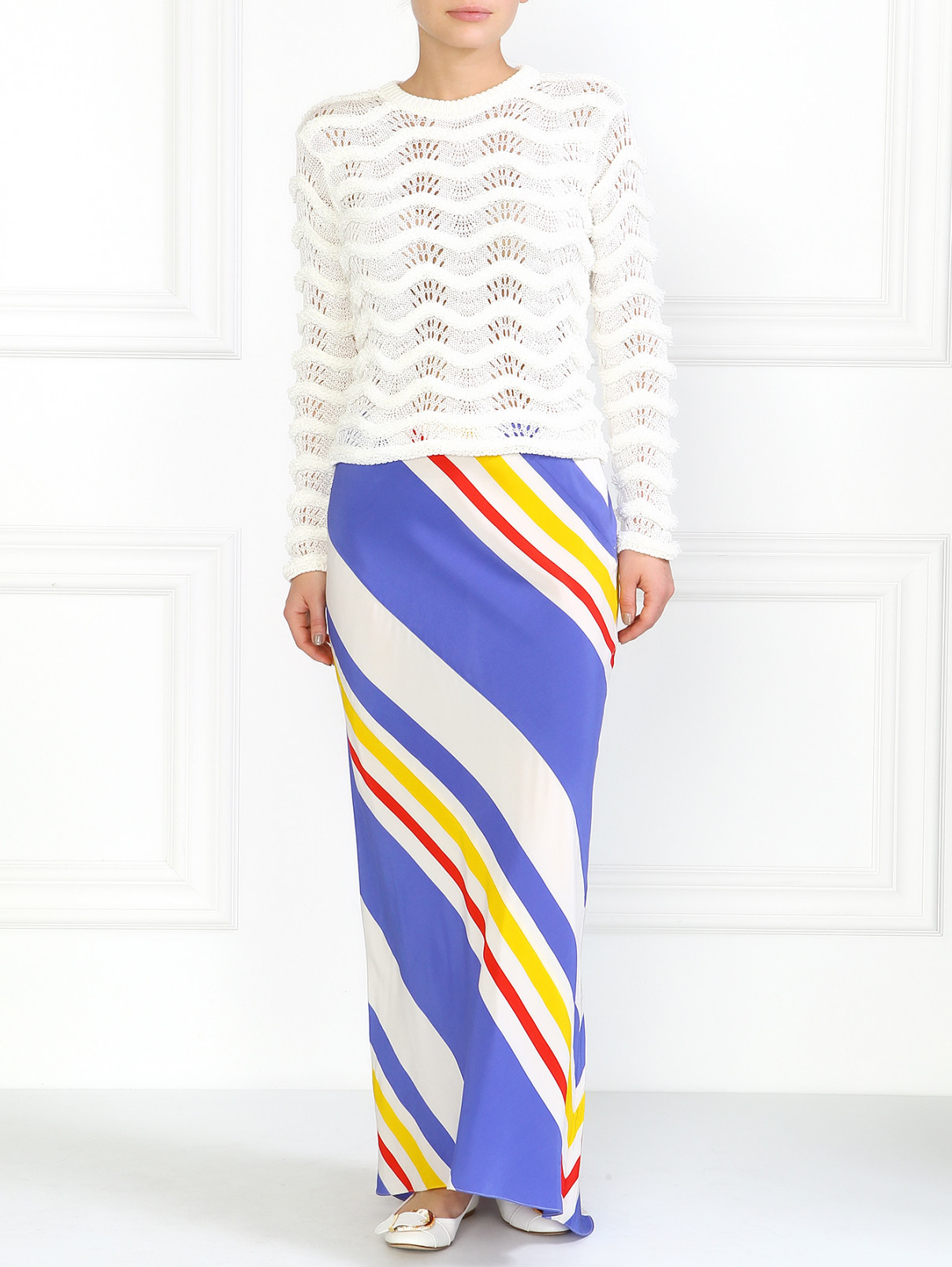 Макси-юбка в полоску Juicy Couture  –  Модель Общий вид  – Цвет:  Узор