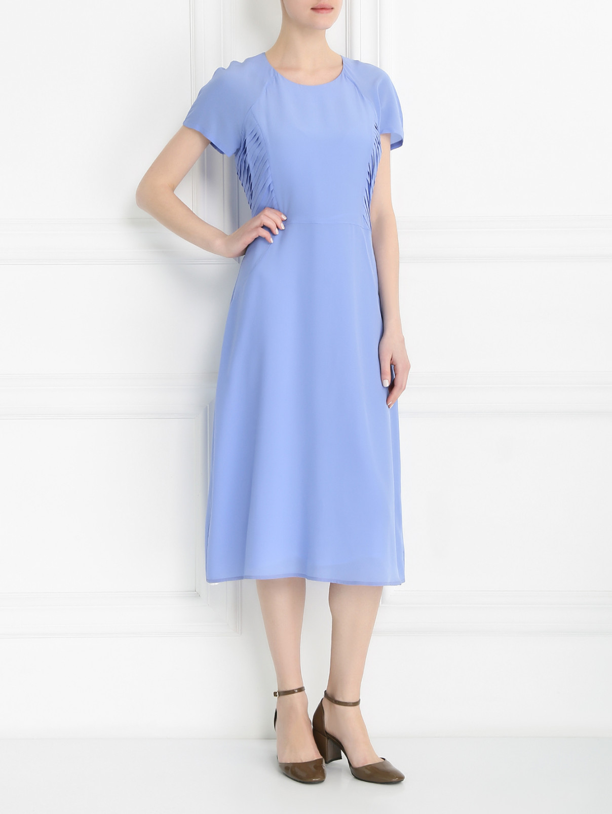 Платье-миди из шелка Paul Smith  –  Модель Общий вид  – Цвет:  Фиолетовый