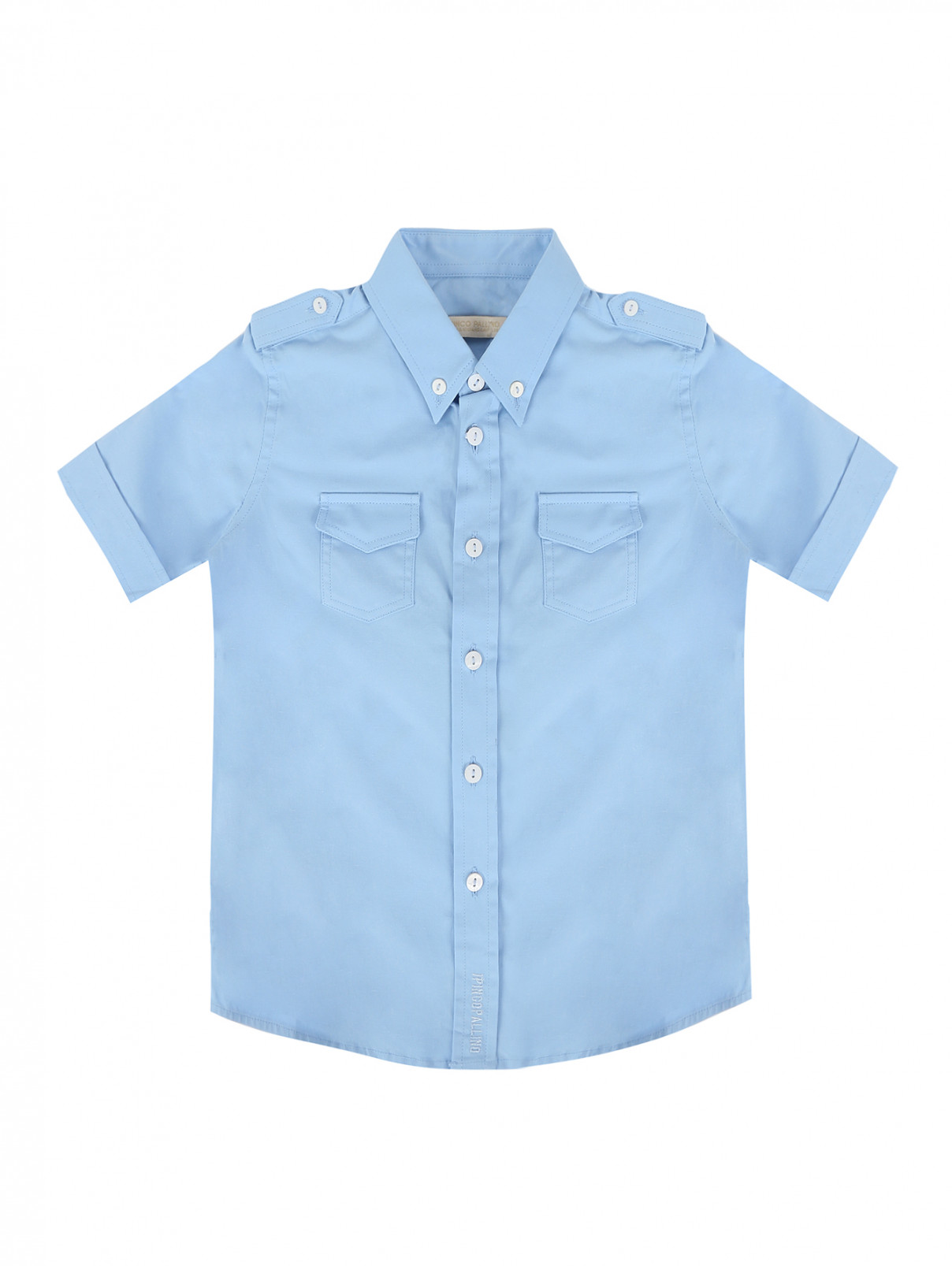 Рубашка из хлопка I Pinco Pallino  –  Общий вид  – Цвет:  Синий