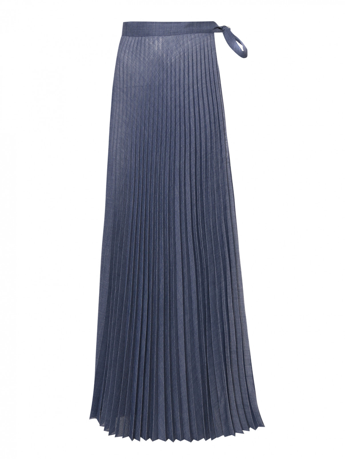 Плиссированный пояс из смешанной шерсти Marina Rinaldi  –  Общий вид  – Цвет:  Синий