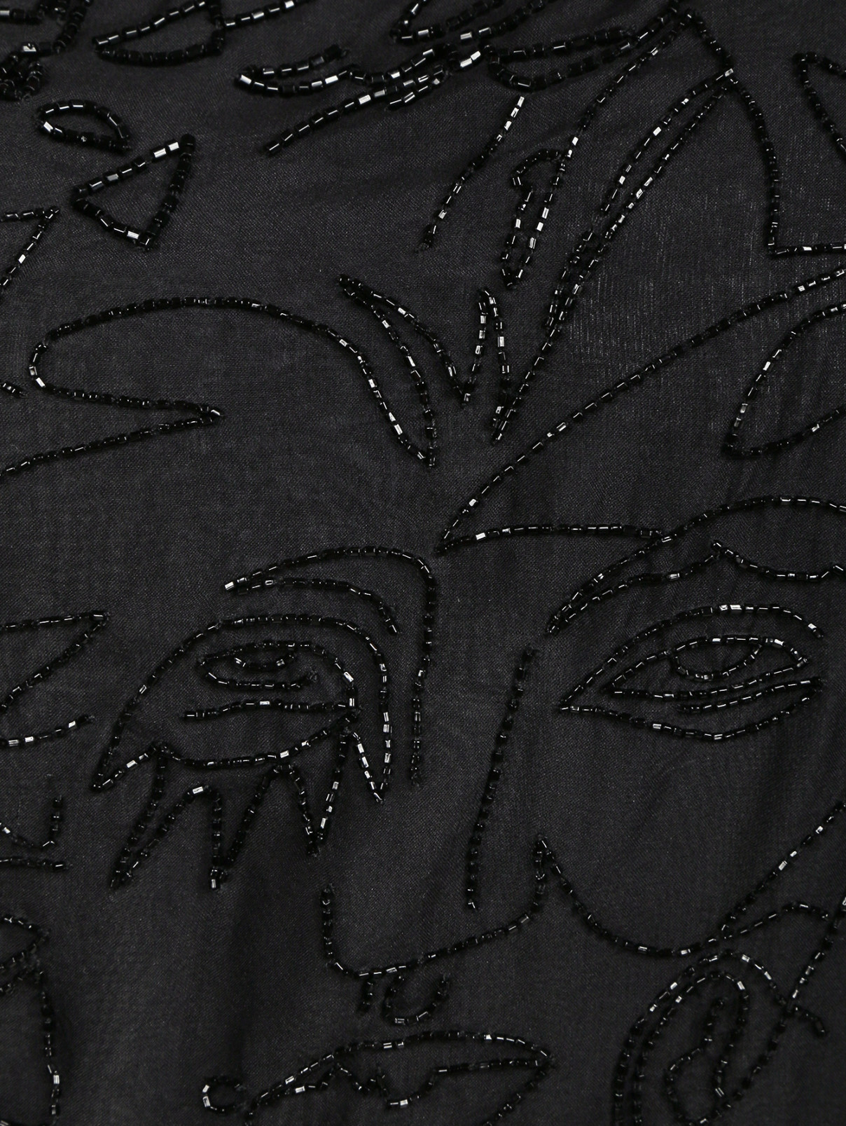 Блуза из шелка асимметричного кроя декорированная бисером Jean Paul Gaultier  –  Деталь1  – Цвет:  Черный