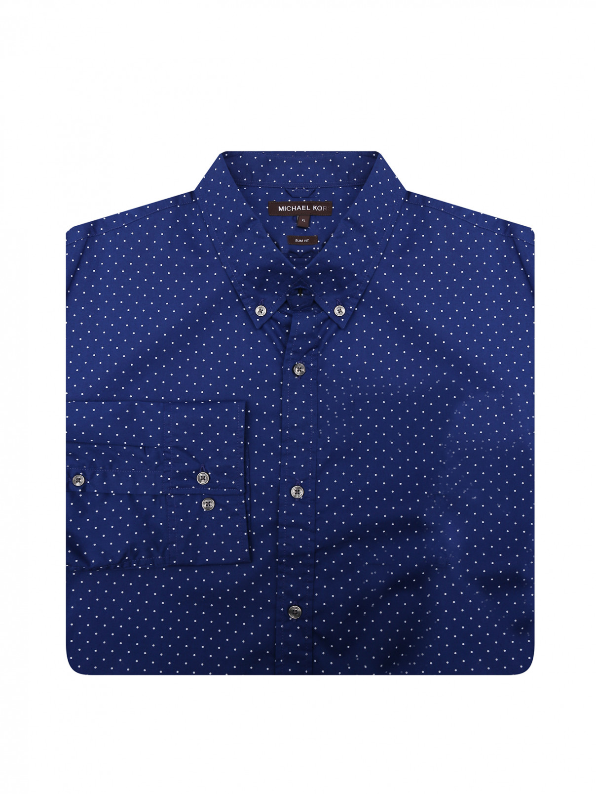 Рубашка из хлопка с узором Michael by MK  –  Общий вид  – Цвет:  Синий