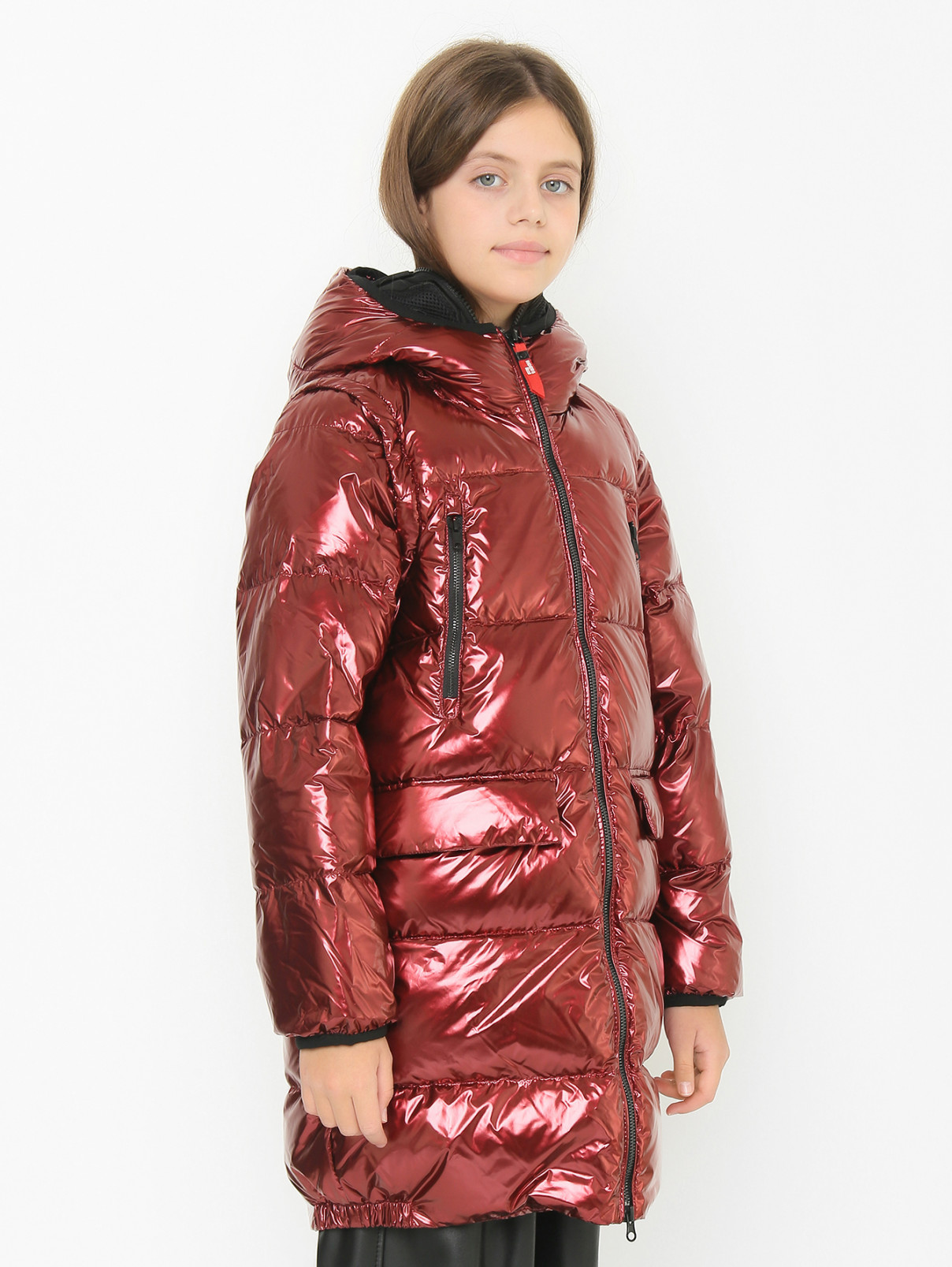 Пуховое пальто металлик Ai Riders  –  МодельВерхНиз  – Цвет:  Металлик