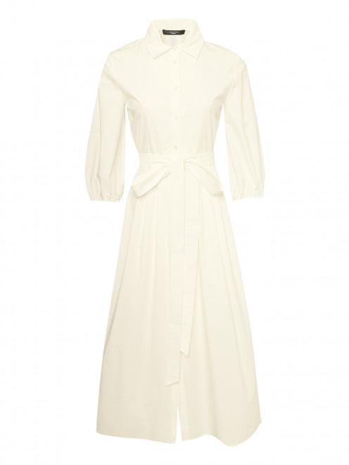 Однотонное платье-миди из хлопка Weekend Max Mara - Общий вид