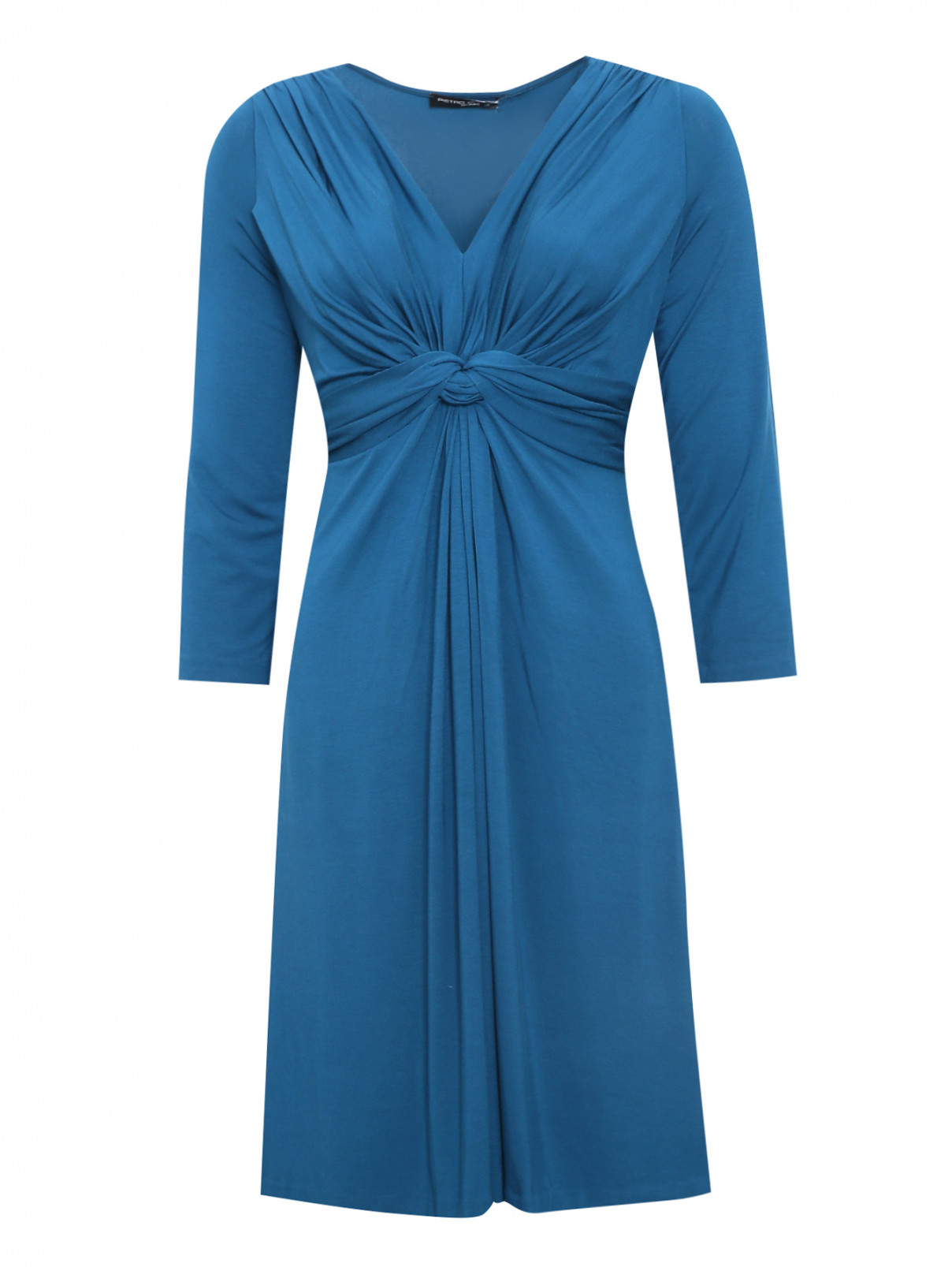 Платье трикотажное с драпировкой Pietro Brunelli  –  Общий вид  – Цвет:  Синий