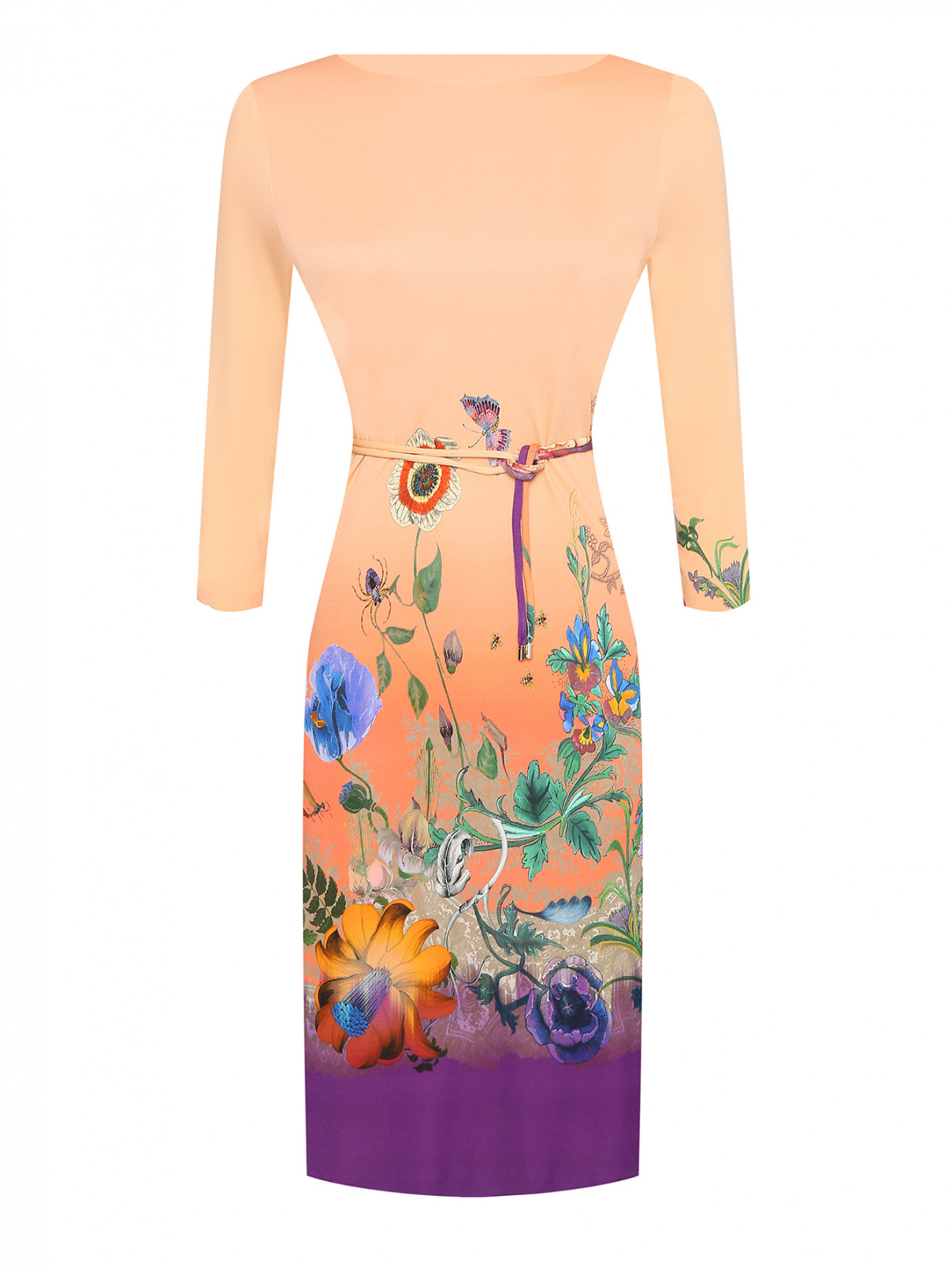 Платье из вискозы и шелка с узором Etro  –  Общий вид  – Цвет:  Узор