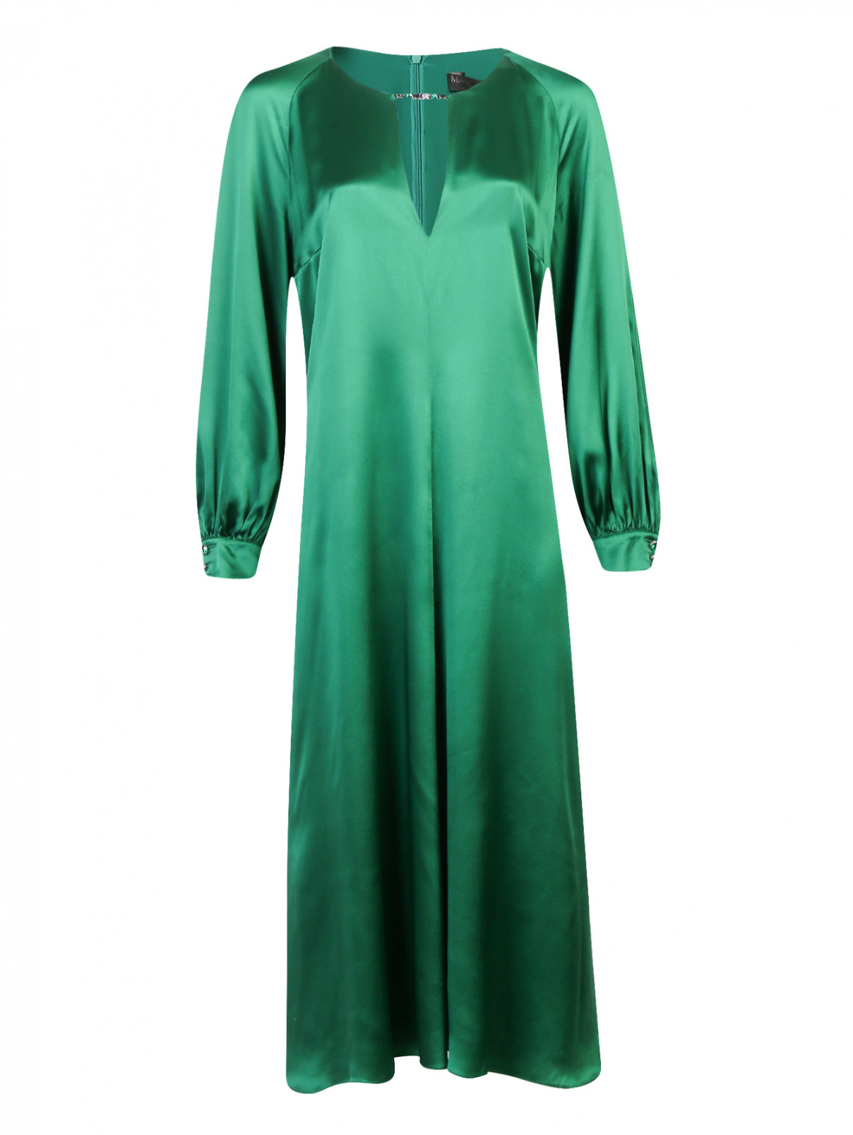 Платье-миди с декоративной отделкой Marina Rinaldi  –  Общий вид  – Цвет:  Зеленый