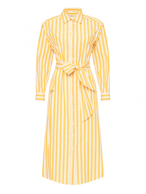 Платье-миди из хлопка в полоску Weekend Max Mara - Общий вид
