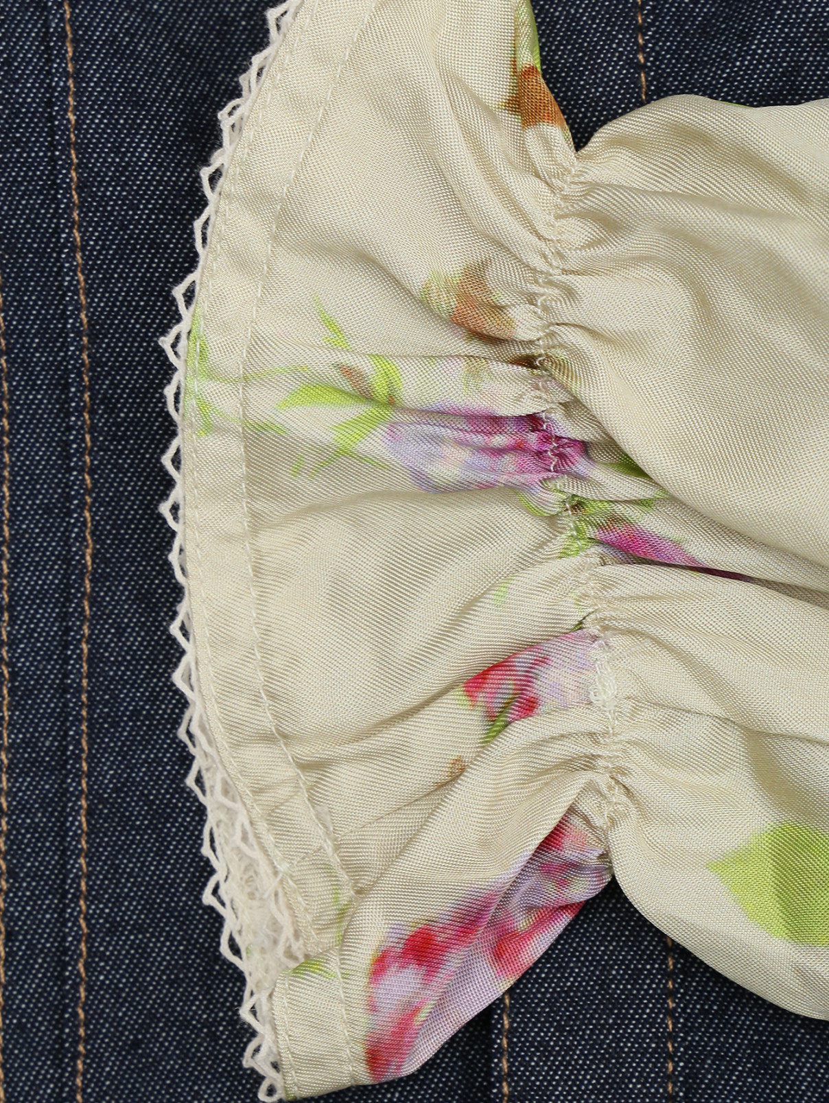 Блуза с вставками из денима Dsquared2  –  Деталь1  – Цвет:  Мультиколор
