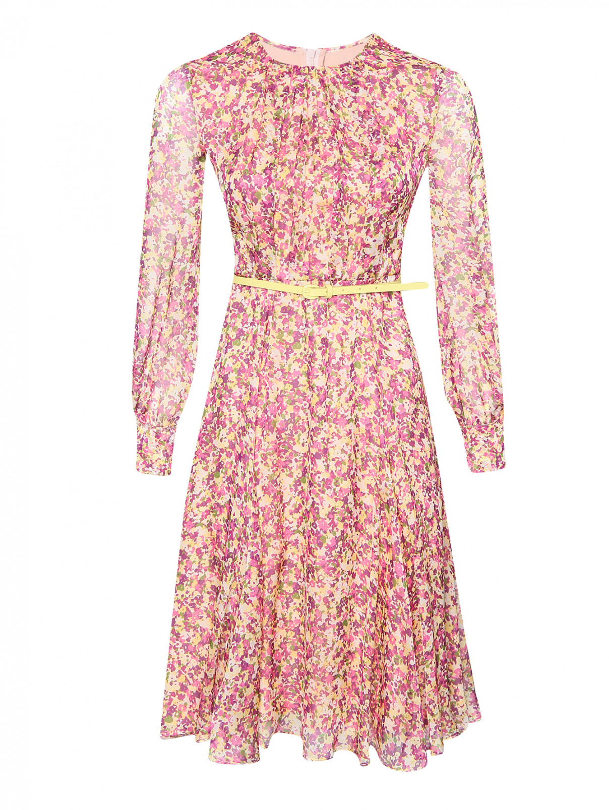 Платье-миди из шелка с узором Max Mara  –  Общий вид  – Цвет:  Узор