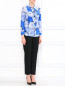 Блуза с цветочным узором декорированная оборками Moschino Cheap&Chic  –  Модель Общий вид