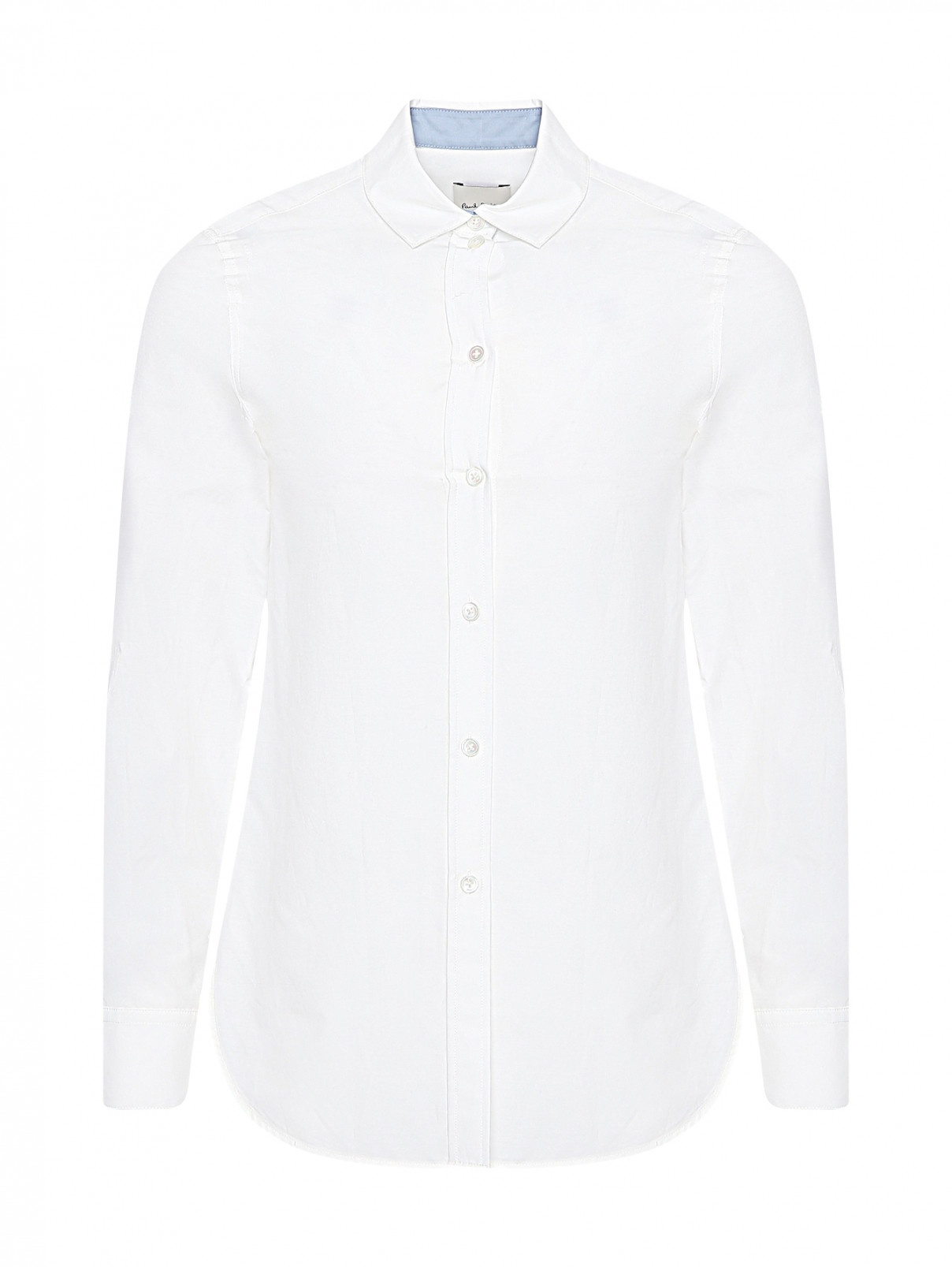 Рубашка из хлопка и шелка Paul Smith  –  Общий вид  – Цвет:  Белый