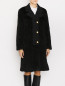 Комбинированное пальто с декоративными пуговицами Moschino Boutique  –  МодельВерхНиз