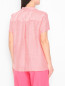 Блуза из смешанного льна с узором полоска Marina Rinaldi  –  МодельВерхНиз1