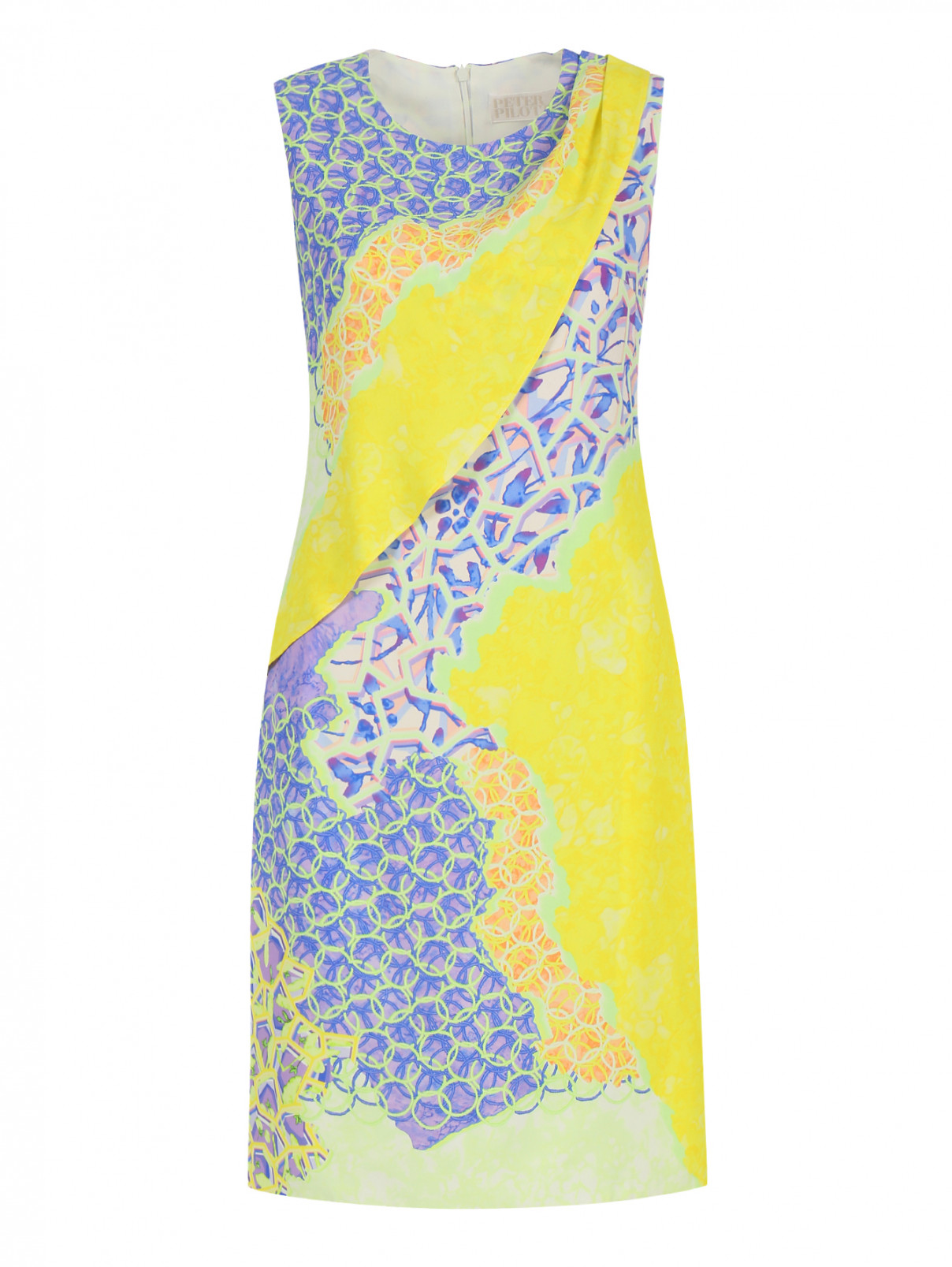 Платье с принтом и драпировкой Peter Pilotto  –  Общий вид  – Цвет:  Узор