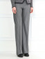 Прямые брюки из смешанной шерсти с узором "полоска" Armani Collezioni  –  Модель Верх-Низ