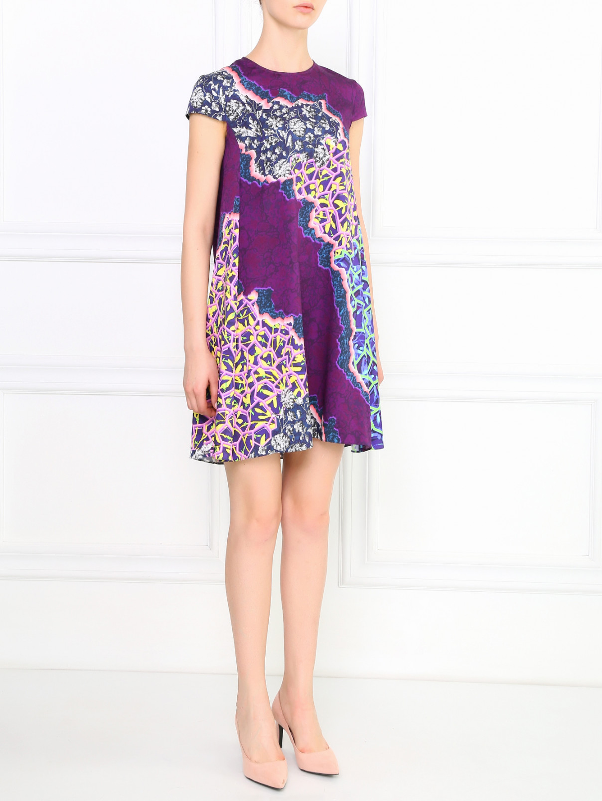 Платье из шелка с абстрактным узором Peter Pilotto  –  Модель Общий вид  – Цвет:  Мультиколор