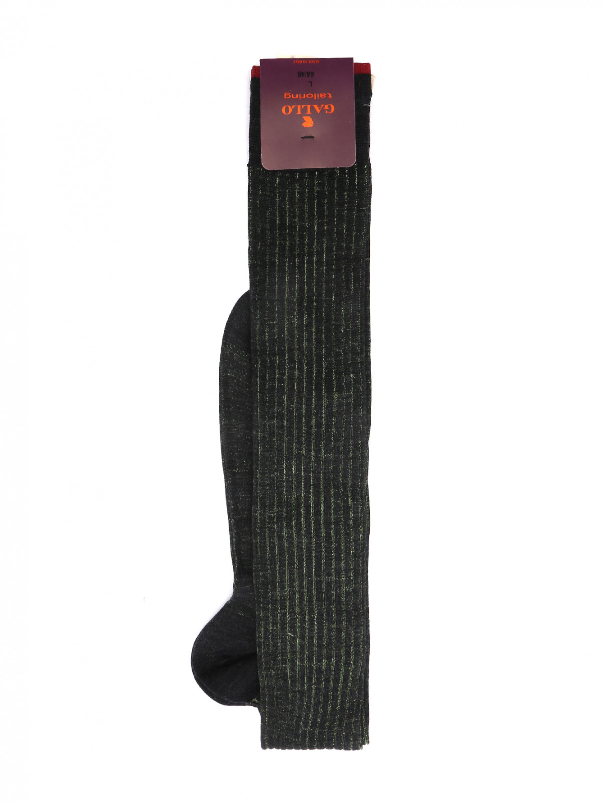 Носки из шерсти и хлопка с узором Gallo  –  Общий вид  – Цвет:  Черный